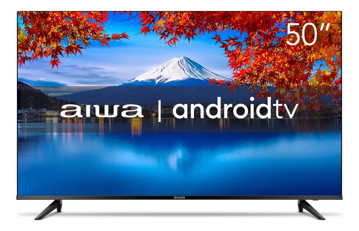 Smart TV AIWA 50” Android 4K Borda Ultrafina HDR10 Dolby Áudio AWS-TV-50-BL-02-A