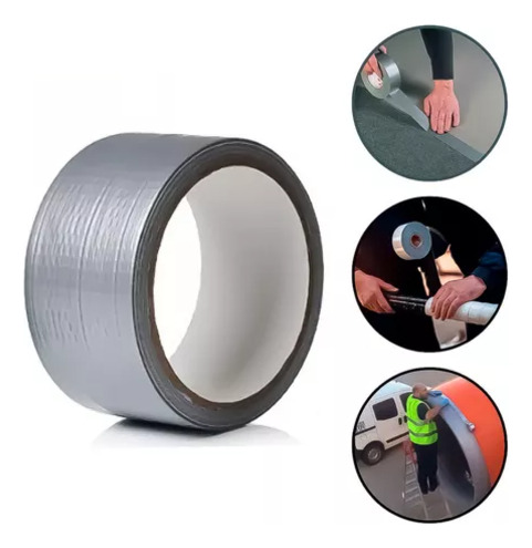 Kit Com 7 Fita Adesiva Multiuso Silver Tape Prata 50x5 Prateado Lisa