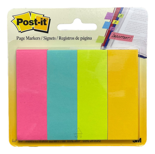 Banderitas 3m Post It 4 Colores Diferentes C/ 50 Hojas C/u