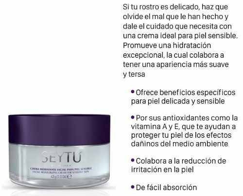 Crema hidratante facial Seytú para piel sensible de 48mL