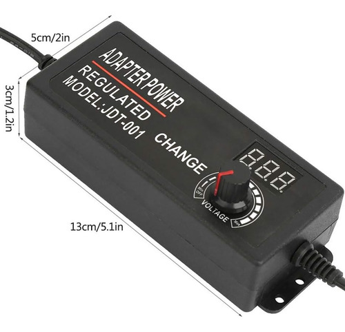10 Adaptador Ac Dc Led Display 3a/9-24v Potência Ajustável
