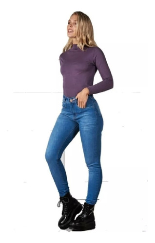 Jean Elastizado Azul De Mujer Talle 36 Al 60