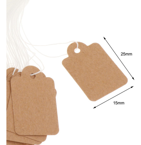 5 X 100x Etiquetas De Regalo En Con Papel Kraft De 25x15mm