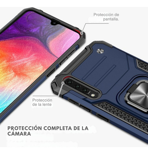 Funda Para Galaxy A50 Con Mica Varios Modelos Antigolpes Rosa Shockcolor