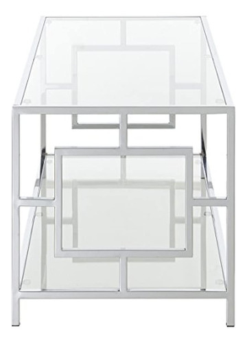 Convenience Concepts Town Square Chrome Coffee Table, Clear