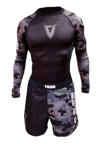 Conjunto Lycra + Bermuda Jiu Jitsu Combat Kick Mma Crossfit