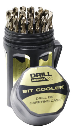 Drill America Juego 25 Broca Metrica Cobalto Caja Redonda X