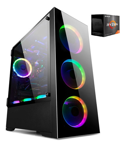 Equipo Pc Gamer Ryzen 7 5800x 16gb 240gb Ssd Rtx3060 Oc 12gb