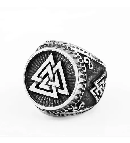 Anillo Giratorio Runas Vikingas Black Vintage Inoxidable 316L en Wattaca