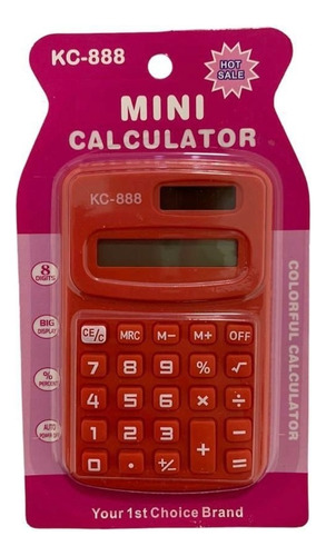 Mini calculadora portátil de colores color rojo
