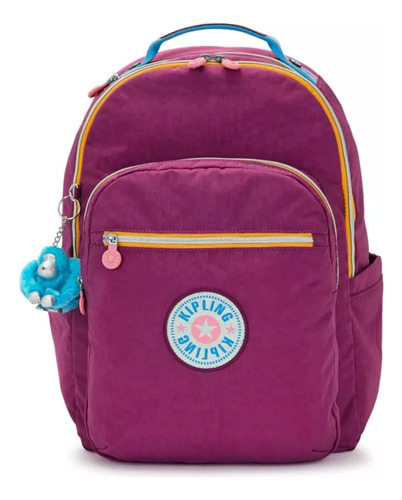 Mochila Urbana Kipling Bagpack Seoul Color Pop Magenta 27l