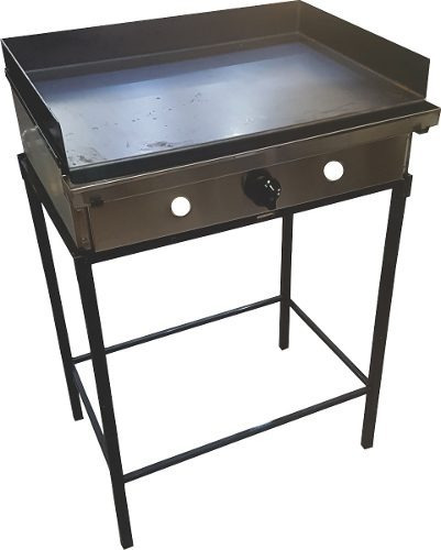Imagen 2 de 4 de Plancha Hamburguesera Lomitera 70x50 Cm A Gas Con Pie
