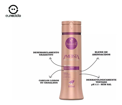 Haskell Shampoo Desamarelador Ametista 300ml Sem Sal
