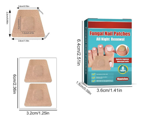 16 Parches De Uñas Para Hongos Tratamiento Onicomicosis