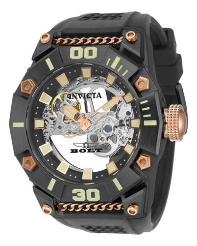 Reloj pulsera Invicta 41678, para hombre, con correa de silicona color bronce, oro rosa