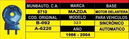 Base De Motor Delantera Mazda 323/ford Festiva 90-00/turpial