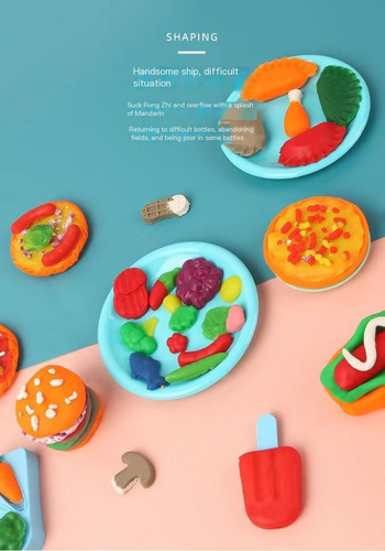 Máquina De Fazer Pizza Modelando Cores Dough Clay Set Toy