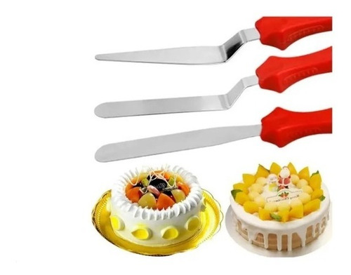 Set 3 Espátulas De Repostería Acero Inox Escalon Recta 