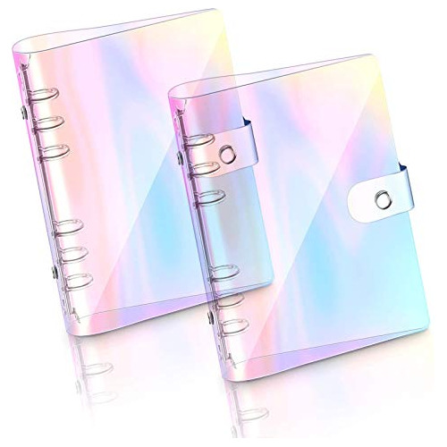 2 Pcs Cubierta De Cuaderno De Pvc Suave Arco Iris A6, C...