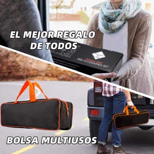 9pz Espátula Volteadora Cocina Acero Inoxidable Y Madera Kit