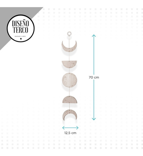 Imagen 5 de 9 de Colgante Nórdico Luna Diseño Boho