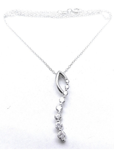Imagen 2 de 2 de Dije Con Zirconias 2.0ctw Plata Ley .925 Con Cadena