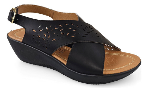 Sandalia Huarache T-bar Negro Dva 104702 22-26 Gnv®