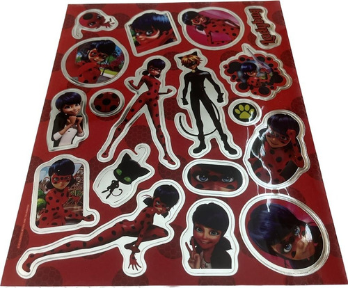 Stickers Autoadhesivos Miraculous Lady Bug 2 Planchas