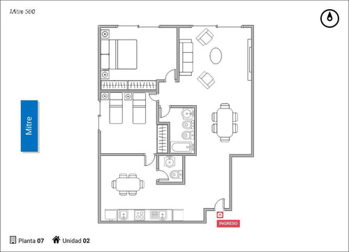 Imagen 2 de 14 de Mitre 500 - Departamento De Dos Dormitorios En Venta En Rosario