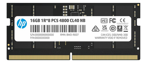 Memoria Ram So-dimm Hp 6h310aa Ddr5 4800mhz 16gb Non-ecc