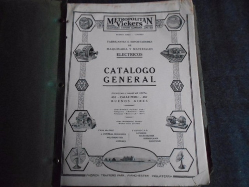 Catálogo Eléctricos Metropolitan Vickers Ventilador Planchas