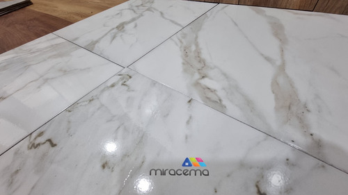 Ceramica Cañuelas Pozzuoli Brillo 43x43 Calacatta Gris+beige