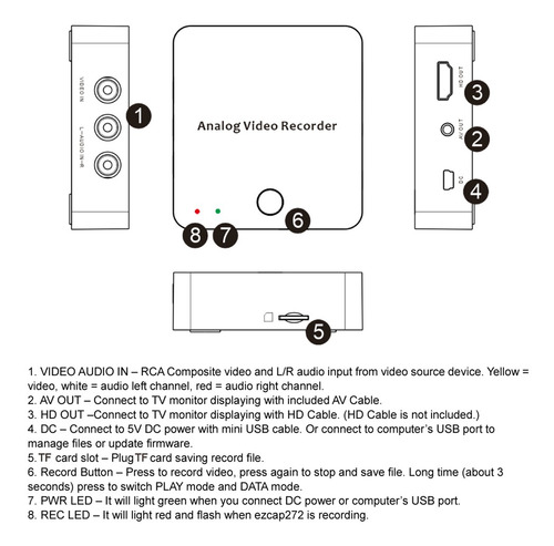 Ezcap272 Av Capture Recorder Analgico Para Conversor De