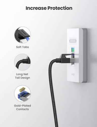 Imagen 2 de 6 de Ugreen Cable Ethernet Cat 8 Trenzado Cat8 Rj45 Cable Lan