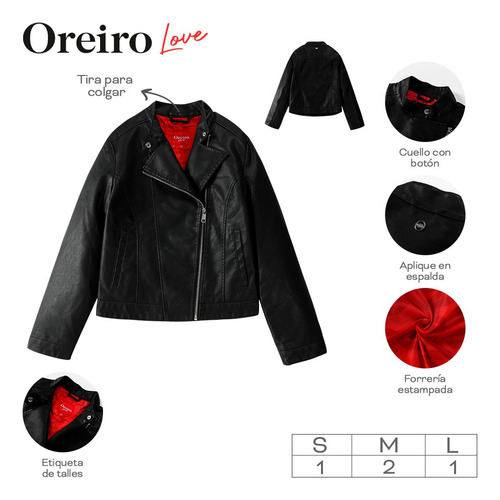 Campera Moto Biker Mujer Rockera Eco Cuero Motera Rocker