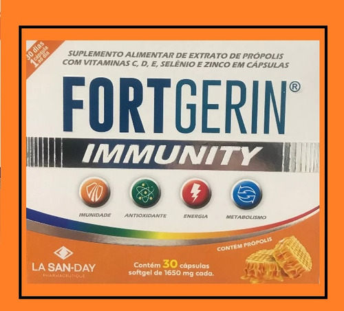 Kit 6x Vitamina Fort Gerin Immunity 30 Cápsulas Soft Gel