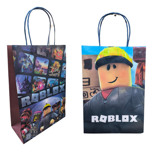 Pack 10 Bolsas De Papel De Cumpleaños Roblox 22x32 Cm