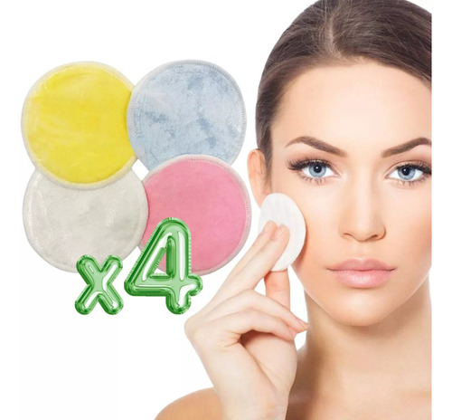 Almohadillas Desmaquillantes Reutilizables Microfibra 4pz