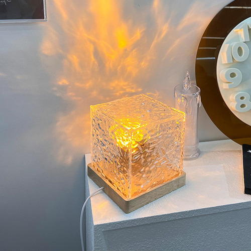 Lámpara De Mesa Con Efecto De Onda De Agua, Luz Nocturna