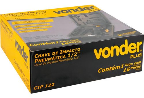 Chave De Impacto Pneumática Encaixe 1/2pol Cip 122 - Vonder