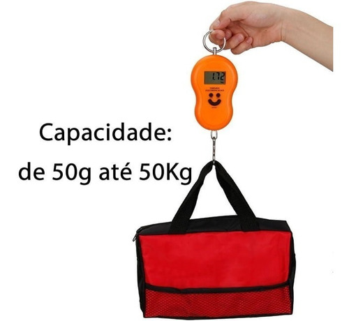 Imagem 2 de 7 de Balança Digital Portátil De Mão Até 50kg Para Malas Ou Pesca
