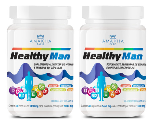 2 Complexos Vitamínicos Minerais Healthy Men Amakha Paris