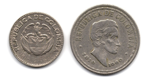 10 Y 20 Centavos 1810 1960 Doble Fecha