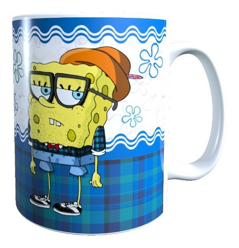 Taza - Tazón Diseño Bob Esponja, Hipster, 320 Cc