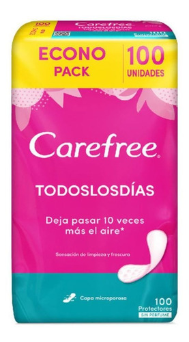 Carefree Protectores Diarios Sin Perfume X100 Un