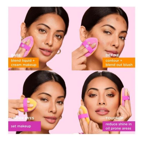 Borla Multiusos De Doble Cara Miracle 2-in-1 Powder Puff Rosa