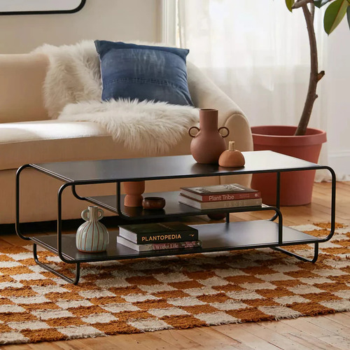 Mesa De Centro / Sala De Metal Boho Cassias - Moderna Negro