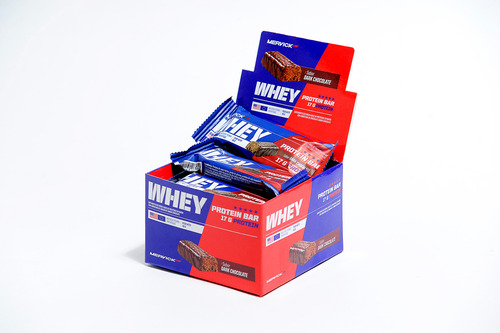 Whey Protein Bar 12 Unidades Mervick Lab 46gr Barra Proteica Sabor Dark Chocolate