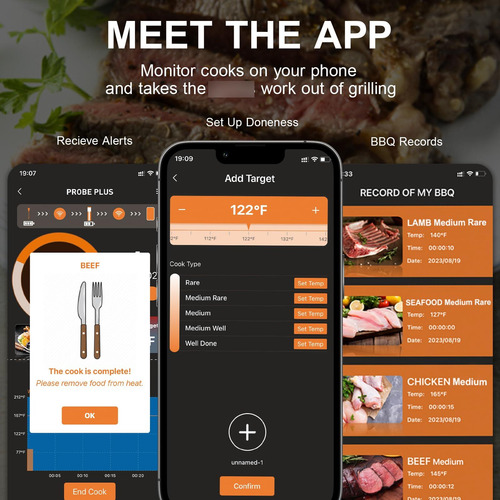 Termómetro Inteligente Inalámbrico Para Carne Modelo 500 Pie Color