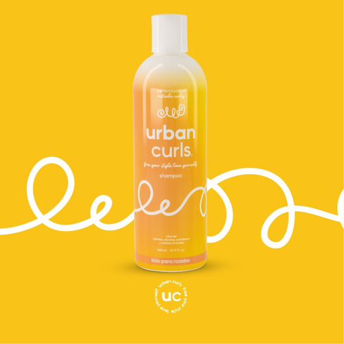 Shampoo Sin Sal Para Cabello Rizado Urban Curls 360 Ml